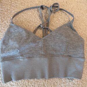 ALO Yoga Heather Gray Strappy Seamless Bralette